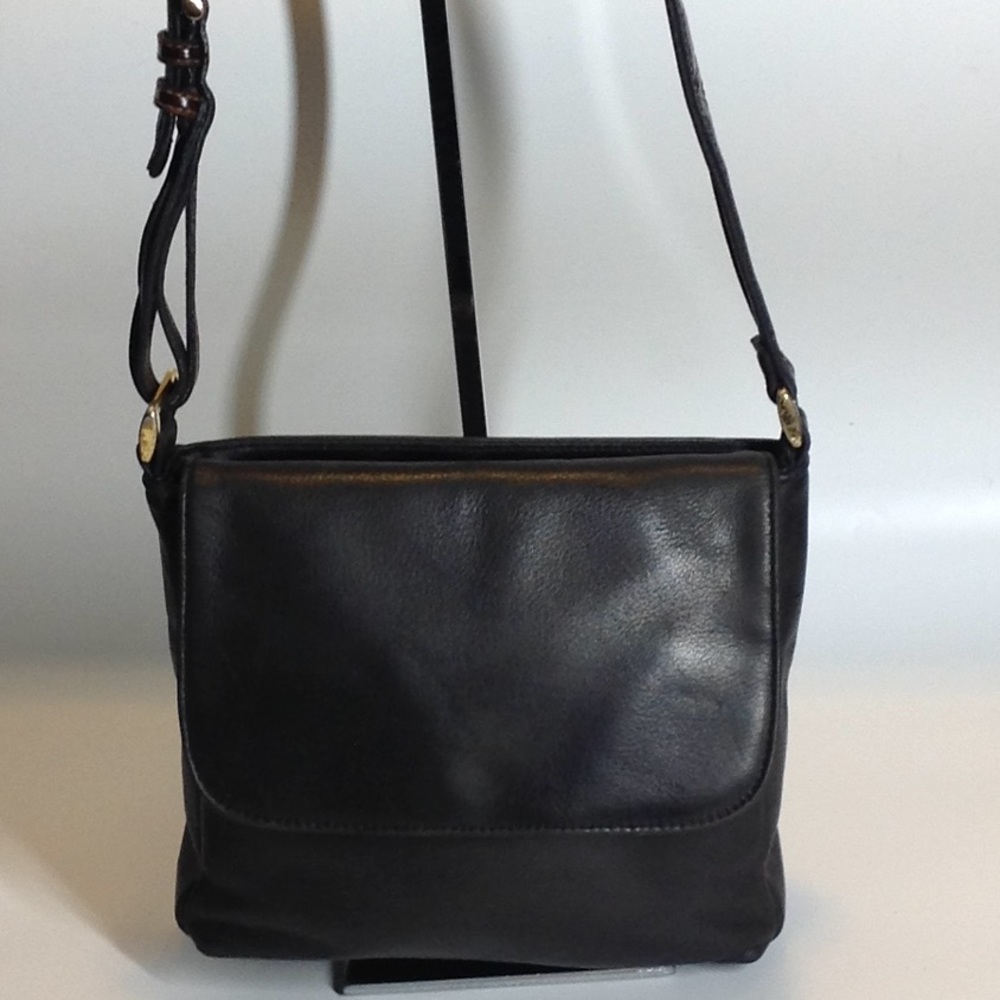 Carriage House Black/Brown Leather Crossbody Bag
